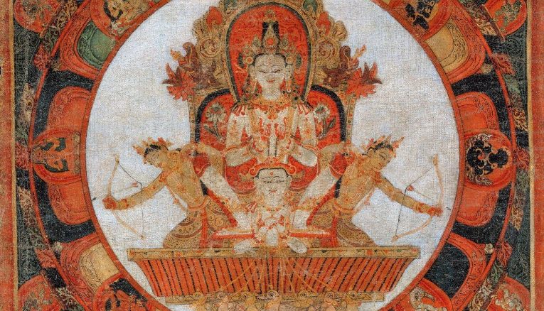 Nepal (Kathmandu Valley), "Mandala of Chandra, God of the Moon," early Malla period, late 14th-early 15th century, distemper on cloth, Gift of Mr. and Mrs. Uzi Zucker, 1981, The Metropolitan Museum of Art.