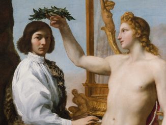 Andrea Sacchi, "Marcantonio (1614-1691) Crowned by Apollo," oil on canvas, 1641, Purchase, Enid A Haupt Gift and Gwynne Andrews Fund, 1981, The Metropolitan Museum of Art.