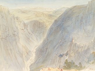 Edward Lear, "Agia Paraskevi, Epirus, Greece," graphite, pen and brown ink and watercolor, 1857, purchase, Brooke Russell Astor Bequest, 2013, The Metropolitan Museum of Art.