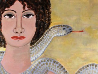 Mireya S. Vela, "With Snake."