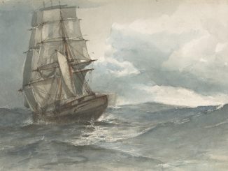 Albert Ernest Markes, "Ship at Sea," watercolor, late 19th century, bequest of Susan Dwight Bliss, 1966, The Metropolitan Museum of Art.