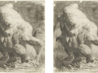 Thomas Anshutz, "Two Male Figures Wrestling," charcoal on off-white laid paper, Morris K. Jesup Fund, 1980, The Metropolitan Museum of Art.