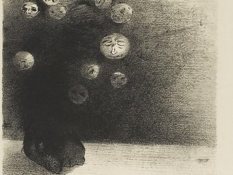 Odilon Redon, "Is There Not an Invisible World?" lithograph with chine appliqué, 1887, The Museum of Modern Art, Manhattan.