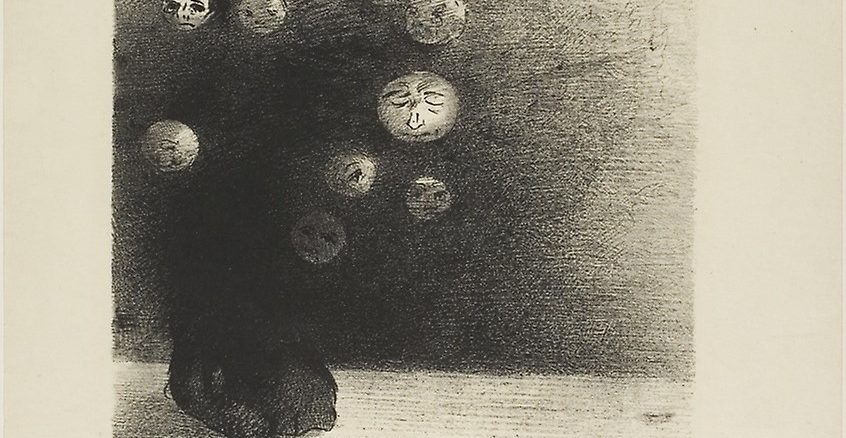 Odilon Redon, "Is There Not an Invisible World?" lithograph with chine appliqué, 1887, The Museum of Modern Art, Manhattan.